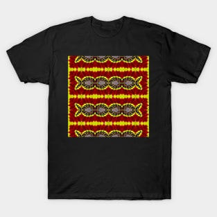 Red Yellow Chrysanthemum Pattern Number 17 T-Shirt